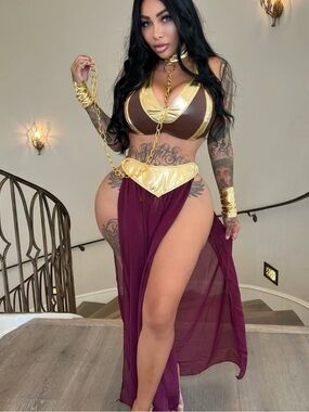 Fashion Nova Gold and Burgundy Sheer Goddess Lingerie Set